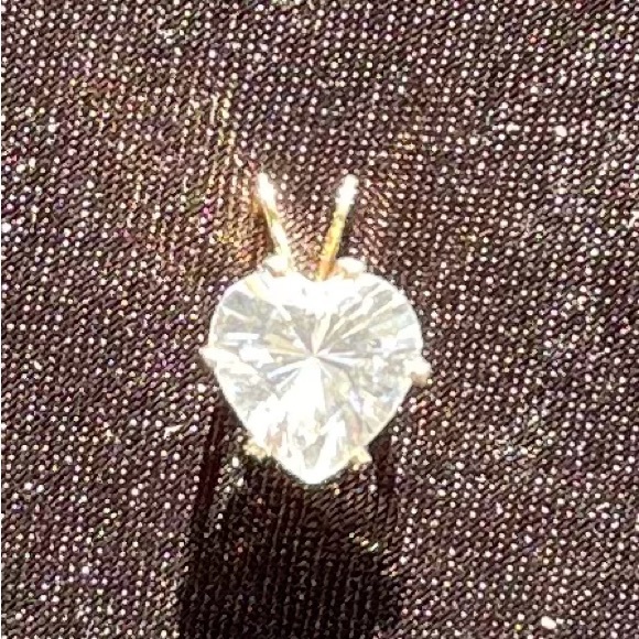 Jewelry - 14K Gold Heart shaped CZ Pendant